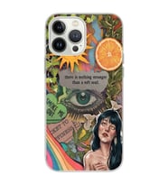 Iphone 15 Pro Uyumlu Vintage Kolaj Desenli Şeffaf Telefon Kılıfı