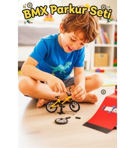 Parkurlu ve Sök Tak Aksesuarlı Mini BMX Bisiklet Oyun Seti 3+ Yaş