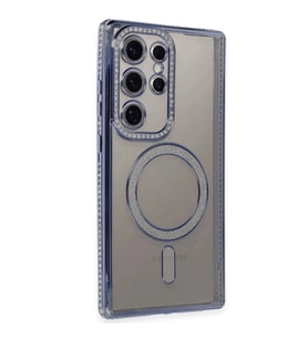 Samsung Galaxy S24 Ultra Kılıf Joke Simli Magneticsafe Kılıf - Mavi