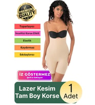 #Korse Sıkılaştırıcı İz Bırakmayan Kaymayan 2 Beden Küçülten Kadın Lazer Kesim Tam Boy Askılı Korse