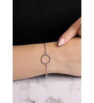925 Ayar Gümüş Halka Bileklik - B079101