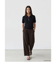 LCW Modest Kahverengi Beli Lastikli Geniş Paça Kadın Pantolon