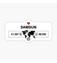 Samsun Gps Harita Sticker Oto Araba Yapıştırma 17CM yazı 420