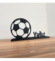 Futbol Topu Temalı Kişiye Özel Dekoratif Masaüstü İsimlik