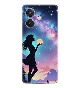 Oppo A3 Kılıf Boutique Baskılı Resimli Woman in Moon Pcode -005
