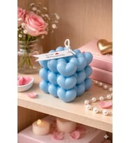 Kalp Küpü Mum - Mumelia Candles Doğal Soya, El Yapımı, Dekoratif - Mavi