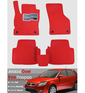 KİA RİO HATCHBACK (2005-2011) Uyumlu EVA Paspas Tam Set–Araca Özel,Kolay Montaj,Su Geçirmez