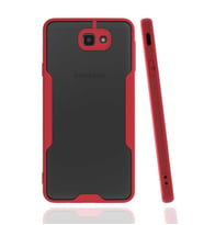 Galaxy J7 Prime Kılıf Parfe Kenarları Pastel Renk Silikon Kılıf (Kırmızı)