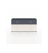 Arges Konsol 2 Raflı 4 Çekmeceli 4 Kapaklı 176x30x99 Antrasit-Antrasit/Aytaşı