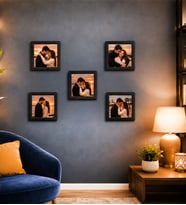 Kişiye Özel 5 Adet 8,5x8.5 Sök Tak Fotoğraflı Siyah Çerçeve