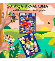 2 Set - 20 Parça Tox Masal Kahramanları ve Evcil Hayvanlar Parmak Kukla T771 T225