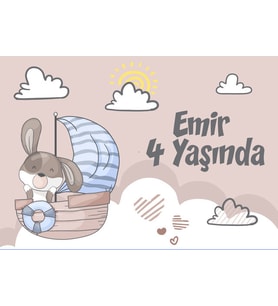 Sevimli Köpek Temalı Doğum Günü Afişi 35X50 cm