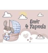 Sevimli Köpek Temalı Doğum Günü Afişi 35X50 cm