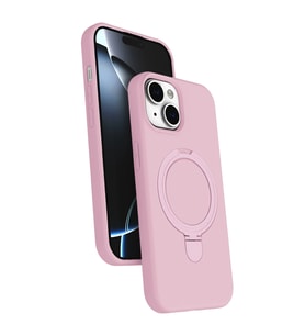 iPhone 15 Regal Magsafe Standlı Kapak - Açık Pembe
