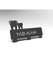 Kişiye Özel Hediyelik Ofis Için Diş Hekimleri Ve Teknisyenlerine Özel Tasarım Metal Isimlik (Siyah)