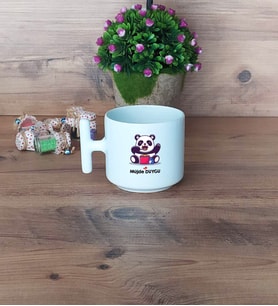 Sevimli Panda Kupa Bardak T Kulplu Doğum Günü Hediyesi