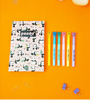 Panda Defter Ve Ayıcık Fiğürlü Keçeli Kalem Set