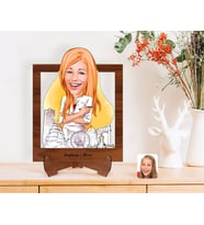 BK Gift Kişiye Özel Kadın Mimar Karikatürlü Ahşap Standlı 3D Biblo-1 (Beyaz)