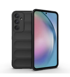 Samsung Galaxy A55 Uyumlu Kılıf Esnek TPU Oyuklu Arka Yüzey Tasarımlı Zore Etnik Silikon Kapak (Siyah)