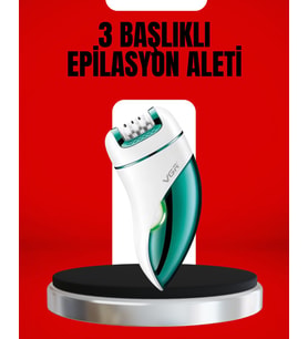 Northcity 3'ü 1 Arada Epilatör Su Geçirmez Metal Başlıklı LED Işıklı 90 Dakika Şarjlı