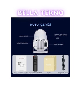 Mini Taşınabilir Kablosuz Projeksiyon Cihazı USB HDMI Girişli