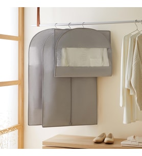 Ocean Home Textile 3'lü Gri Balıksırtı Elbise Kılıfı Set