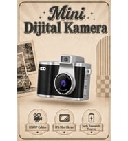Retro Mini Dijital Fotoğraf Makinesi 1080P HD Selfie Video Vlog Kamerası Ko
