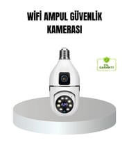 WiFi Ampul Güvenlik Kamerası 1080P Full HD Gece Görüşlü ve Hareket Algılamalı