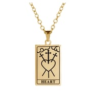 Kişiye Özel 925 Ayar Gümüş Heart Tarot Kolye (Gold)