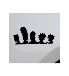 Karikatür Aile Tasarım Oto Sticker Siyah 19*8 Cm
