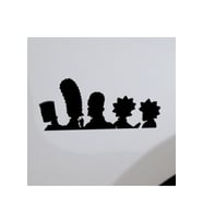 Karikatür Aile Tasarım Oto Sticker Siyah 19*8 Cm