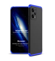 Microsonic Xiaomi Redmi Note 12 Kılıf Double Dip 360 Protective Siyah Mavi (Siyah-Mavi)