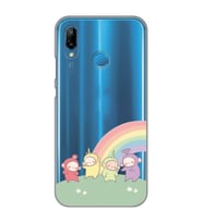 Huawei P20 Lite Uyumlu Teletubbies Desenli Şeffaf Telefon Kılıfı