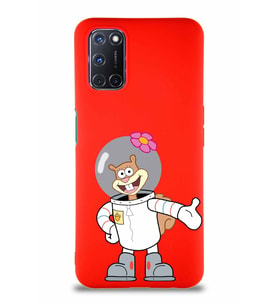Oppo A52 Soft Premier Kapak Sandy Tasarımlı Silikon Kılıf - Kırmızı (Şeffaf)