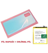 Tkgz Oppo A72 Arka Pil Batarya Kapağı + PİL (CAM) BEYAZ