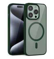 Iphone 15 Pro Uyumlu Kılıf Magsafe ve Şeffaf Lens Koruyuculu (Yeşil)