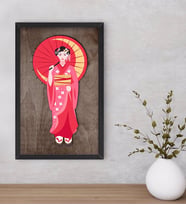 BK Home Geisha Dekoratif Ahşap Siyah Çerçeveli Tablo-1