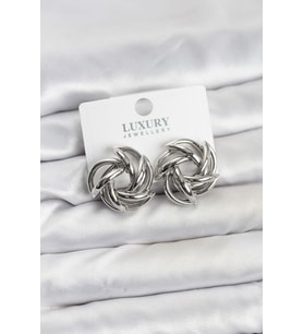 Gümüş Renk Pirinç Keskin Sarmal Model Kadın Küpe - TJ-BKP11601