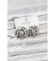 Gümüş Renk Pirinç Keskin Sarmal Model Kadın Küpe - TJ-BKP11601