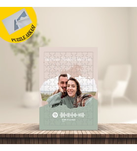 Kişiye Özel 99 Parça Fotoğraflı Spotify Barkodlu Puzzle