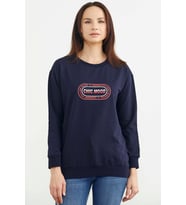 Baskılı Oversize Basic Sweatshirt - Lacivert