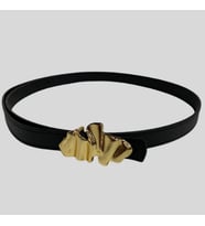 Vazıradk Gold Tokalı Kemer (Siyah)