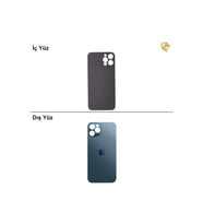iPhone 12 pro Mavi Renk Arka Kapak Arka Cam Batarya Kapağı Lazer Kesim Kapak Pil Kapağı
