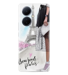 Vivo V29 Lite Kılıf Desenli Silikon Bonjour Paris 1419