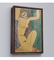 Çerçeveli Amedeo Modigliani - Cariatide Tablo (Siyah)
