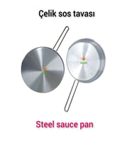 Çelik Sosluk Çelik Sos Tavası 20 cm Ebatlı büyük boy 430 kalite Çelik Sos Tavası iki adet