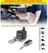 AKÜ ENERJİ DEVRE KESİCİ (MOTOR KAPAĞINI AÇMADAN UZAKTAN KUMANDA İLE ENERJİ KESME)