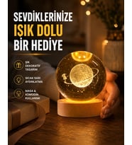 Ahşap Standlı Sarı Işıklı Dekoratif Küre Kız Figürü Tasarım