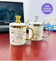 Figürlü Ve Mermer Desenli Seramik Kupa