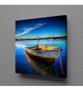 MASMAVİ DENİZDEKİ KAYIK KANVAS TABLO 170x170cm